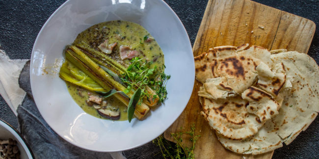 Bacon Wild Mushroom Whisky Soup With Caramelised Leeks