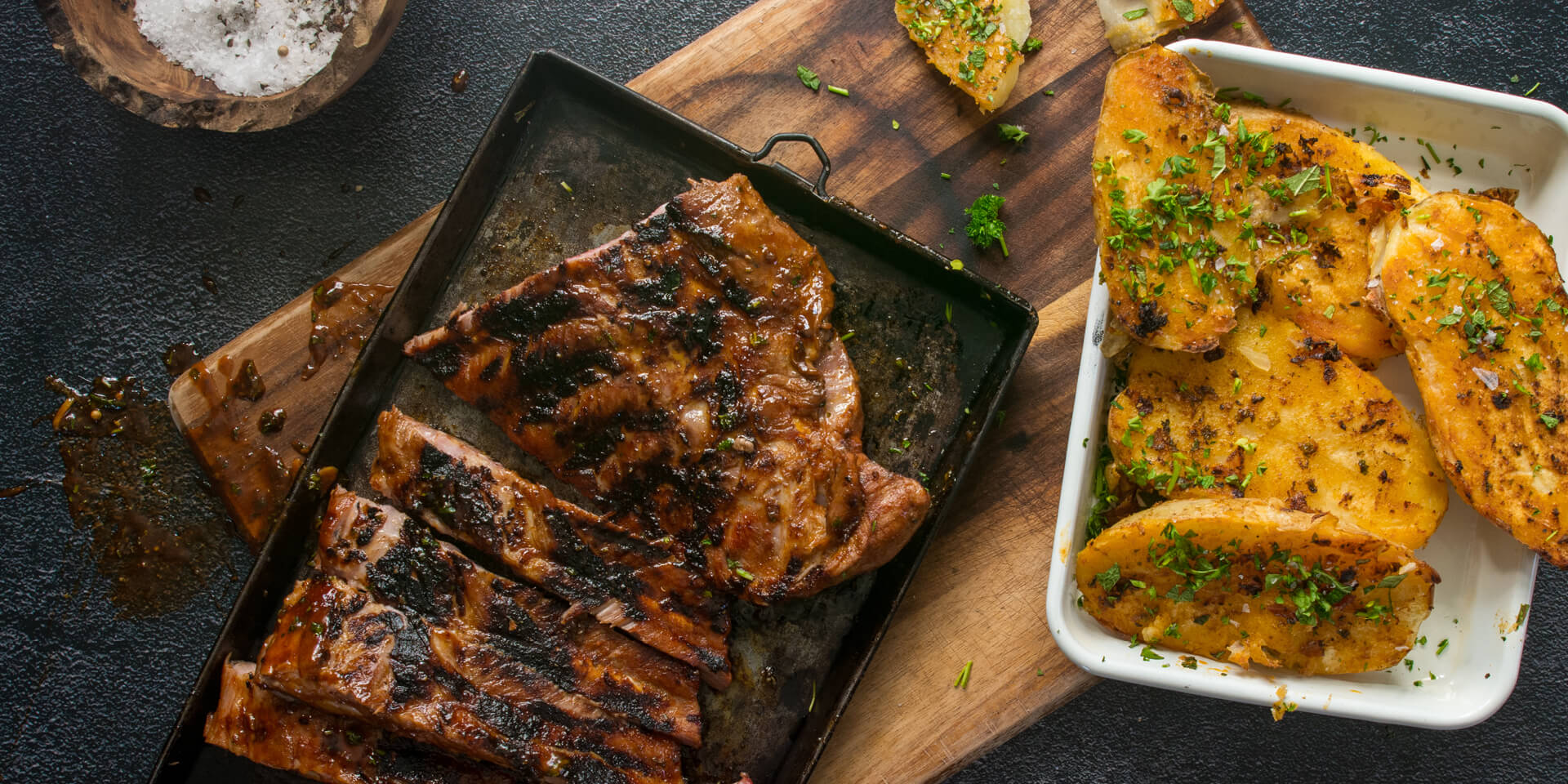 Braaied Spare Ribs with Crispy Golden Potatoes