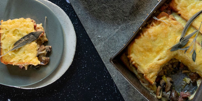 Bacon & Mushroom French Toast Bake