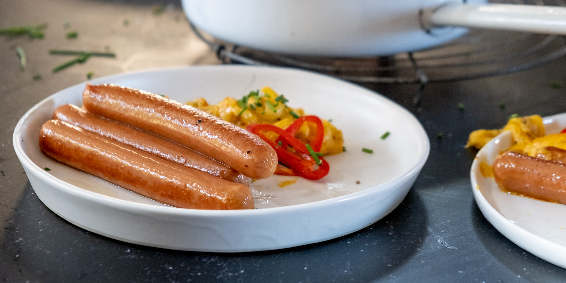 Smoked Viennas with Chakalaka Mash