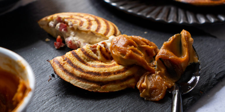 Bacon & Banana French Toast Jaffle with Peanut Butter Sauce