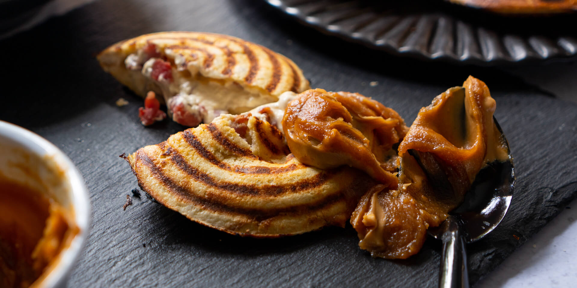 Bacon & Banana French Toast Jaffle with Peanut Butter Sauce
