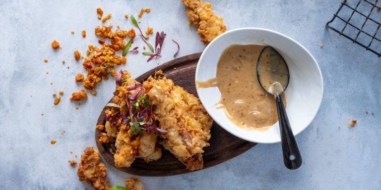 Atchar Crumbed Pork Neck with Sweet Soya Mayonnaise