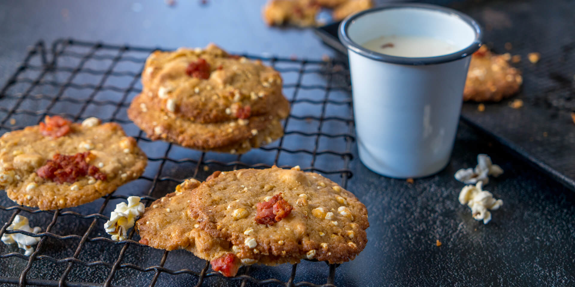 Bacon, Popcorn & White Chocolate Cookies