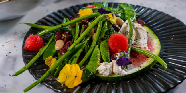 Watermelon & 5 Bean Salad with Chilli & Mint Vinaigrette