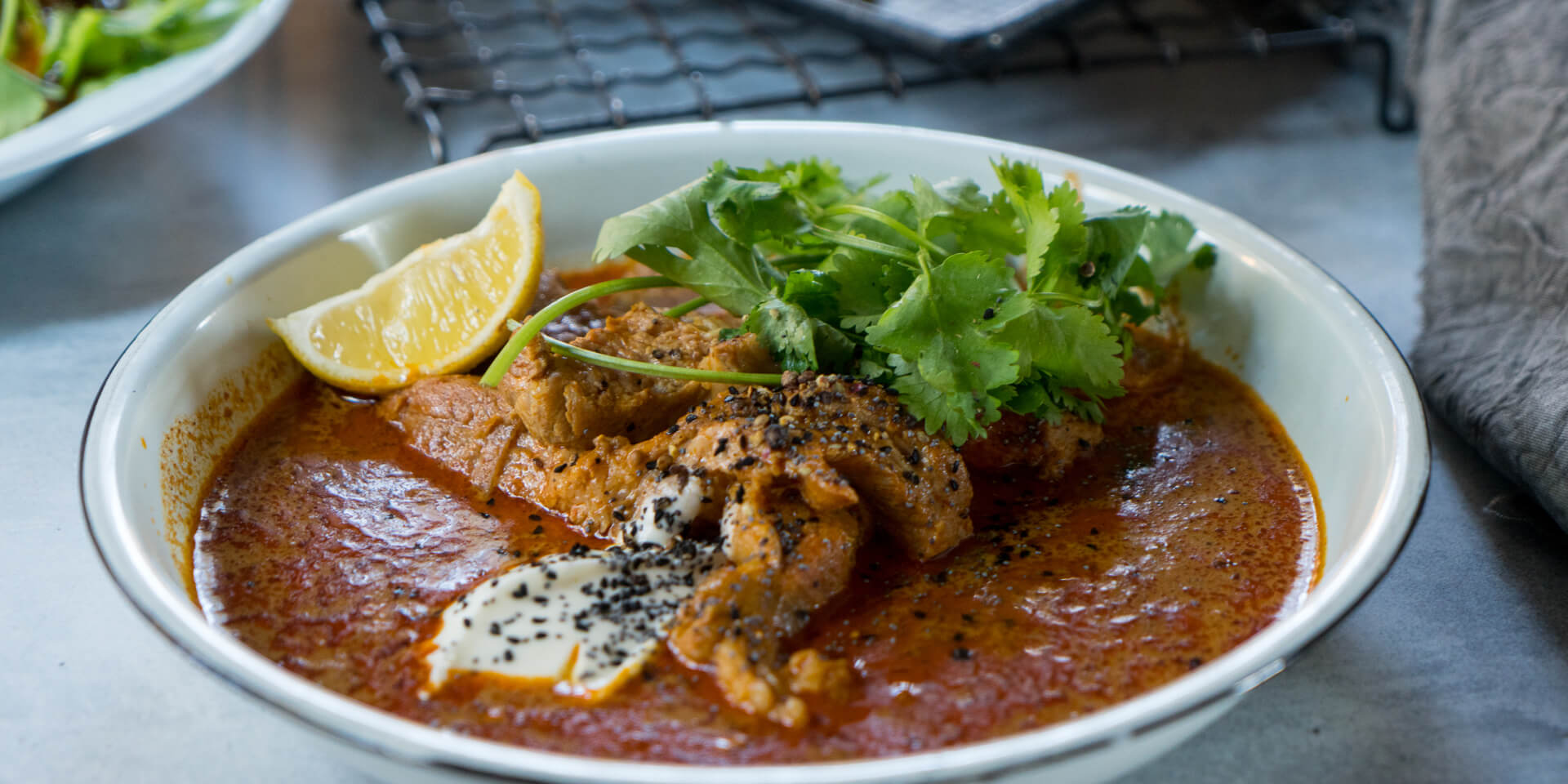 Buttery Pork Curry with Indian Flatbread