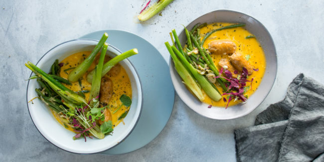 Fennel & Green Bean Soup with Mediterranean Pork Sausages