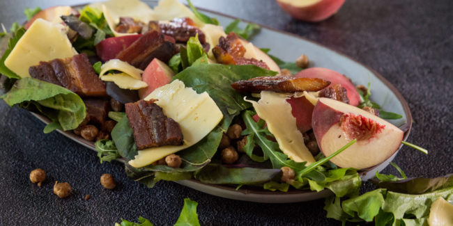 Harissa Spiced Pork Salad Harissa Spiced Chickpea and Pork Rasher Salad