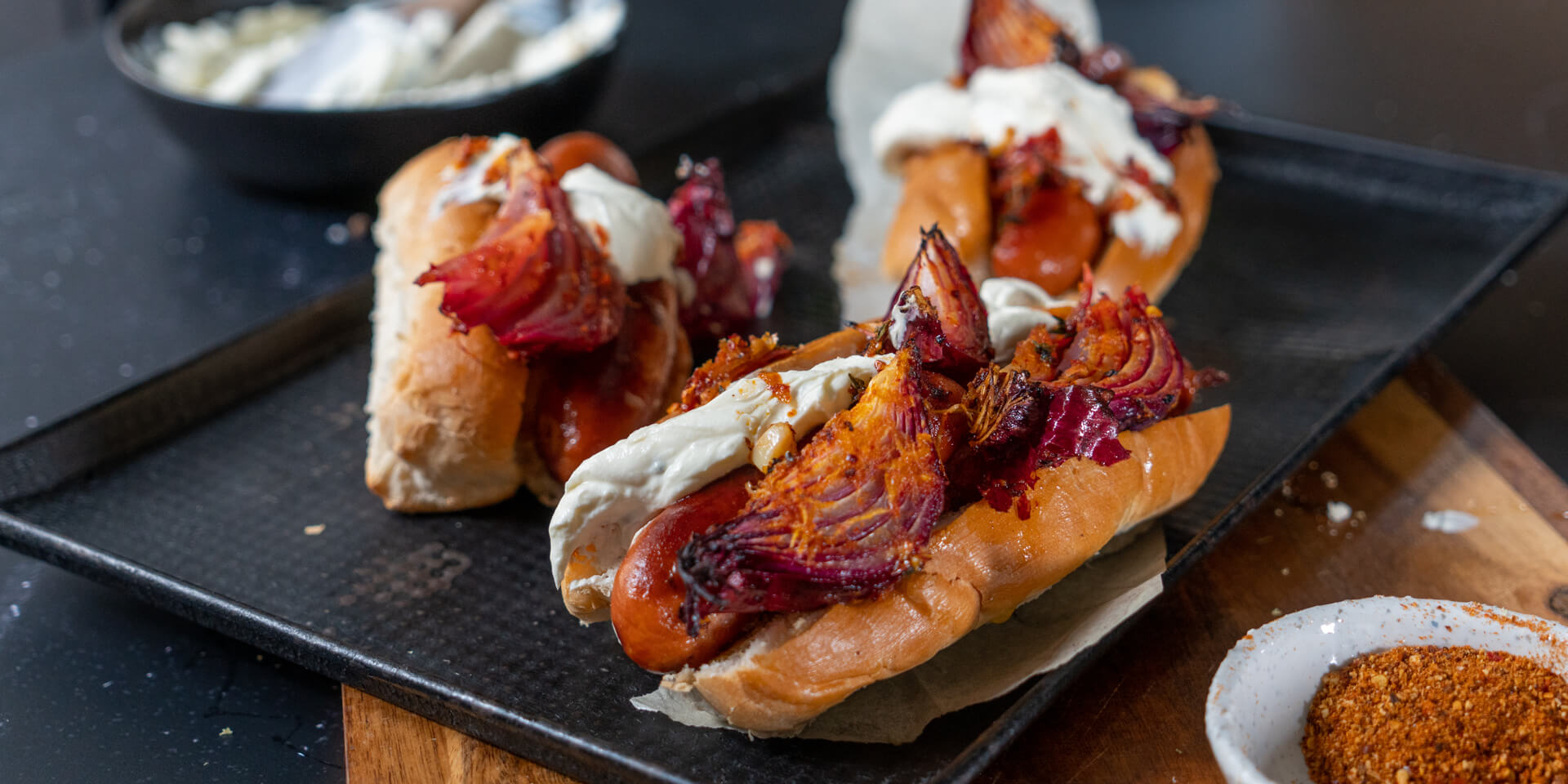 Roasted Red Onion Russian Roll with Lemon Cottage Cheese
