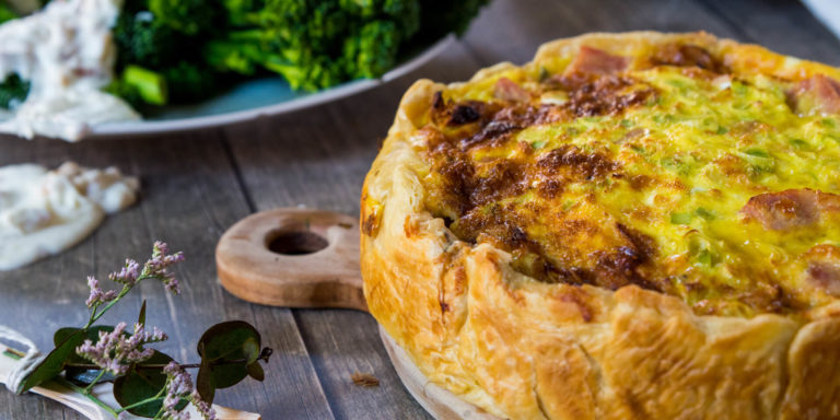 Ham, Pear and Gorgonzola Quiche