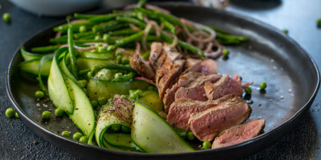 Pork Fillet & Green Bean Salad with Rooibos & Honey Vinaigrette