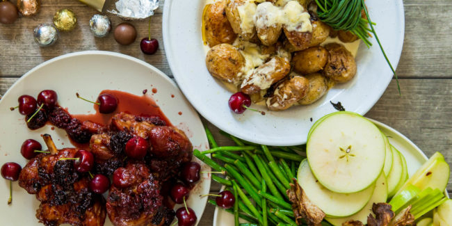 Berry and Rooibos glazed Mini Eisbein, Creamy Baby Potato and Green Bean Salad Berry and Rooibos glazed Mini Eisbein, Creamy Baby Potato and Green Bean Salad
