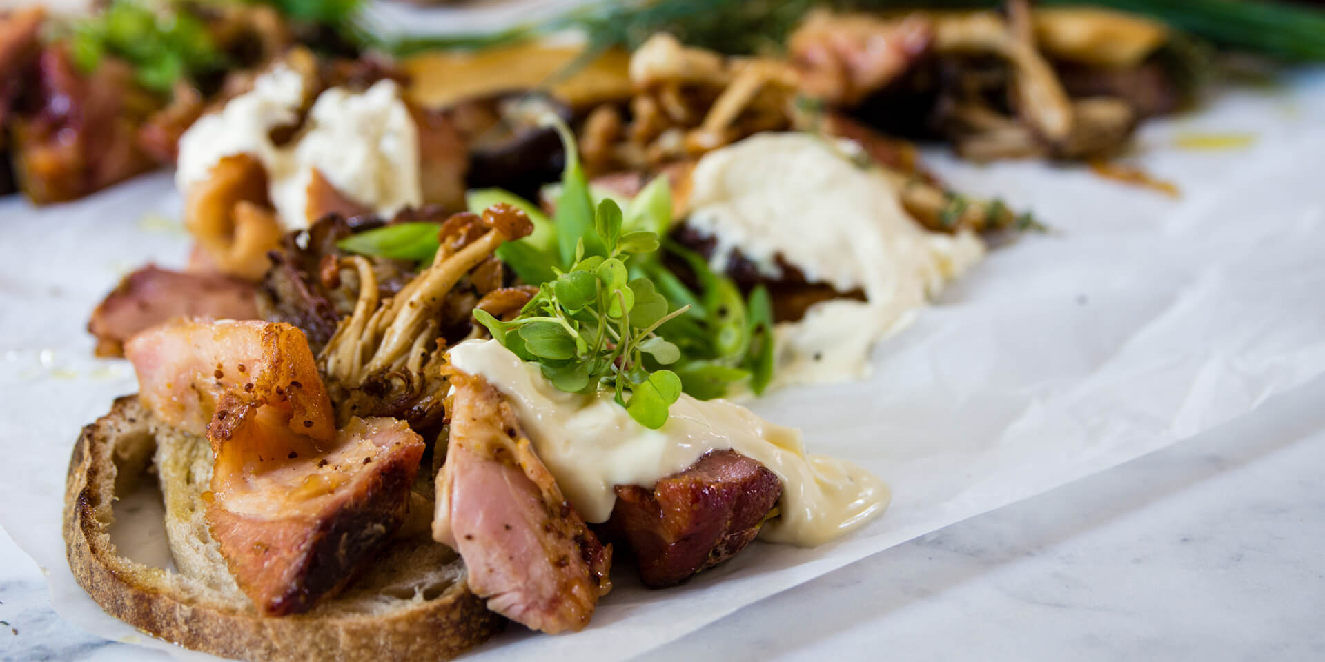 Wild Mushrooms on Toast with Craft Beer Eisbein